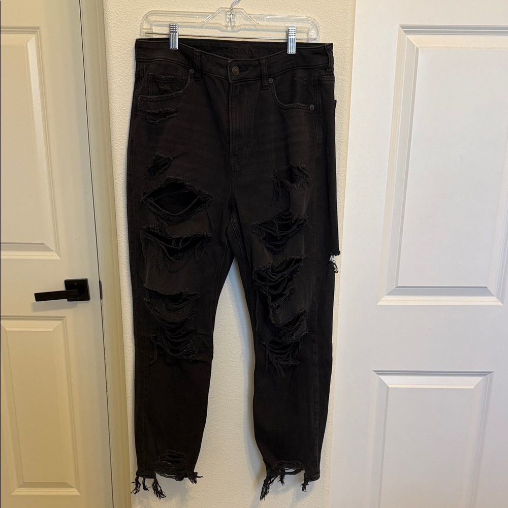 Distressed Black Jeans
